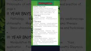 BNYS Syllabus #bnys2025 #bnys #bnyssubject #bnysdr #bnyscourse #ayushcouncelling #shorts #viral #1m