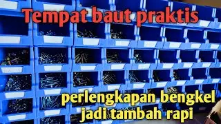 rak baut susun,perlengkapan bengkel,tempat baut praktis dan simpel plus rapi