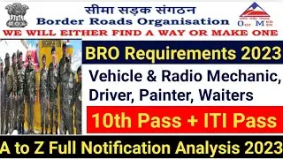 BRO FULL NOTIFICATION ANALYSIS 2022 || Vehicle Mechanic, Radio Mechanic, Driver, Painter and Waiters