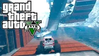GTA V &ndash; Looping e Salto de Liberator na NEVE!