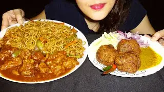 EATING CHICKEN CHOW MEIN || CHILLI CHICKEN || CHICKEN PAKODA WITH SALAD || ASMR || NO TAKING
