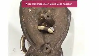Aged Handmade Lion Brass Door Knocker
