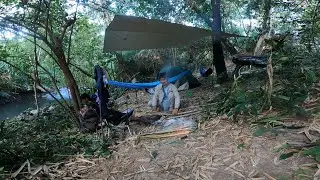 Camping. Catching and roasting frogs, making pickled frogs for cooking.