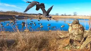 Geese finished close but I messed up | Missouri duck and goose hunting