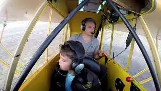 Piper J3 cub.  First flight for my boy.