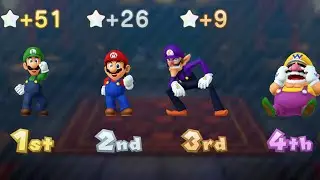 Mario Party 10 - Luigi vs Mario vs Waluigi vs Wario - Mushroom Park (Master Difficulty)