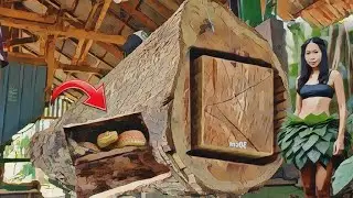 Sawing largest wooden kingdom of the primitive tribe || Sawmill