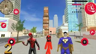 Superhero Stickman Deadpool Rope Hero Gangster City #2 Android Gameplay