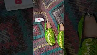 Handcrafted Stage Loafers &ndash; Men&rsquo;s 44 | Green Sequin Edition | Microlight Sole