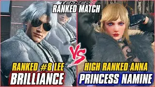 TEKKEN 8 ▰ BRILLIANCE (#8 Ranked Lee) vs PRINCESS NAMINE (Anna) ▰ T8 RANKED GAMEPLAY