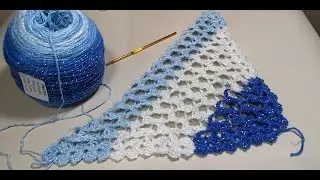 Tutorial crosetat. Crosetam chal in degrade, cu model 3D.