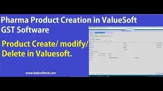 PHARMA PRODUCT CREATE IN VALUESOFT