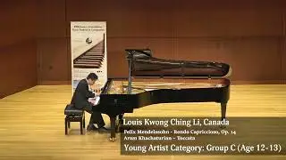 Louis Kwong Ching Li, 1st Place Winner-2024 IPPA Conero Final Round, Young Artist Group C (Age12-13)