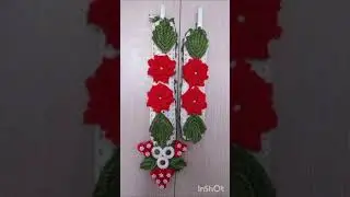 Crochet fridge handle cover with crochet work