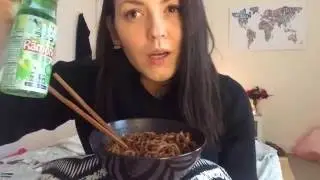 Jjajangmyeon, Kimchi & Mochi ~ ASMR Relaxing Eating Sounds