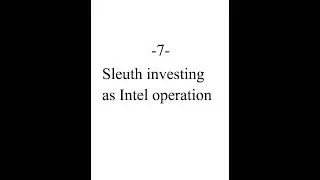 Sleuth investing as a civilian Intel operation