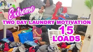 EXTREME LAUNDRY MOTIVATION || Massive All Day Laundry Routines || Two Days || SAHM of 5 || Shante D