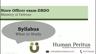 Store Officer DRDO- Syllabus