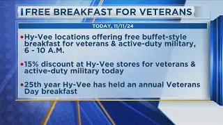 Hy-Vee Breakfast For Veterans Today