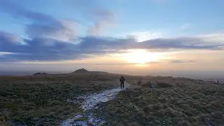 Hiking from noon hill to rivington to watch the sunset on a cold frosty evening.