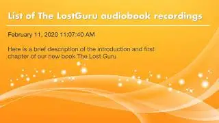 List of The LostGuru audiobook recordings