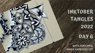 Inktober Tangles 2022 • Day 6 • Heartfully