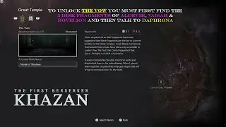 The Vow Side Quest (requires 3 Disk Fragments) Cap. City Vitalon - 42 - The First Berserker Khazan