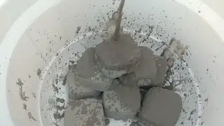 Pure cement bars topped with paste |dusty crumbling |satisfying video |Asmr puppys