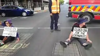 Climate Protesters Glue Themselves to City Street in South Australia