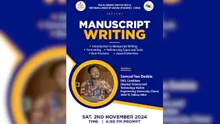 HICF NUGS Manuscript Writing Seminar 2024: Formatting, Referencing, and Journal Selection.
