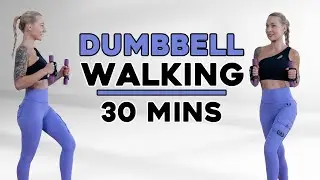 🔥30 Min Full Body Walking Fat Burning 🔥 Workout with Dumbbells | Knee Friendly🔥