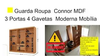 Guarda Roupas Connor 3 Portas 4 Gavetas Rufato #diy #montagem #guardaroupas #riograndedosul
