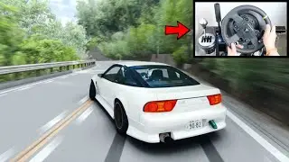 Assetto Corsa Drifting Nissan 180SX at Tsukuba Fruits Line (Steering Wheel + Shifter) Gameplay