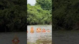 Small Ganesh idols in River Water | Bappa Visarjan 2025 #bappa #ganesh #ganpati #viral #shorts