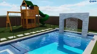 Classic Cinco Ranch pool with elegant Arch rain fall. 10-16-2024