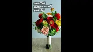 Wrap Silk Flower Bouquet with Ribbons The Clean & Modern Way Without Glue & Pins