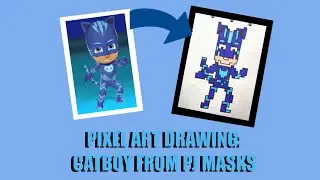 Pixel Art Drawing: Catboy from PJ Masks