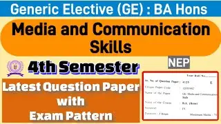 Media and Communication Skills (GE) BA Hons 4th Semester question paper du sol #soldu #sol_exam