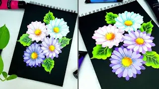 HOW to paint BEAUTIFUL FLOWERS // Acrylic Flowers painting step By step #11