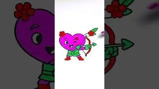 Robin Hood Heart Coloring 💚🏹❤️ Relaxing Marker Sound ASMR #satisfying #asmr #coloring