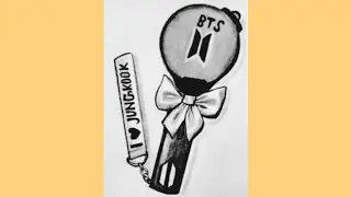 Bts army bomb drawing-step by step/Bts drawing/Bts jk drawing  for beginners