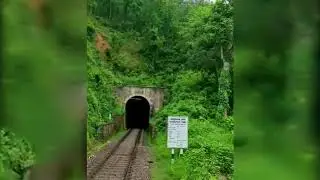 Train Driver view Beautiful journey between Khongsara to Bhanwar Tonk.Tunnel View