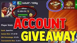 80 MILLION COINS ACCOUNT GIVEAWAY | 8 Ball Pool