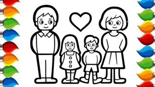 Cute Family Easy Drawing For Kids, 🌈🧑&zwj;🧑&zwj;🧒&zwj;🧒💖Painting and Coloring For Kids and Toddlers_ Child Art