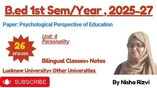 Personality & Mental Health | B.Ed 1st Semester | LU | Characteristics & Measurement | Bilingual