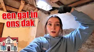 ER ZIT EEN GAT IN ONS DAK! | #VerhuisVlog14 #vlog148