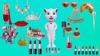 Talking Tom Billu Dress, lipstick, sunglass, best colour cat funny makeup Cartoon