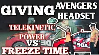 GIVING AVENGERS HEADSET TELEKINETIC POWER VS FREEZE TIME #mjjet23vlog