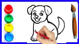 Dog painting video  । कुत्ता का चित्र । How to draw dog drawing step by step । Toddlers । #dog 