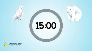 Winter Arctic Animals – 15 Minutes Countdown Timer With Calm Instrumental Music | Classroom Timer